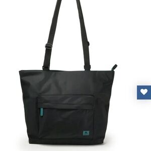 ORI London Trafalger All Black Medium Tote- Teal Accents -New